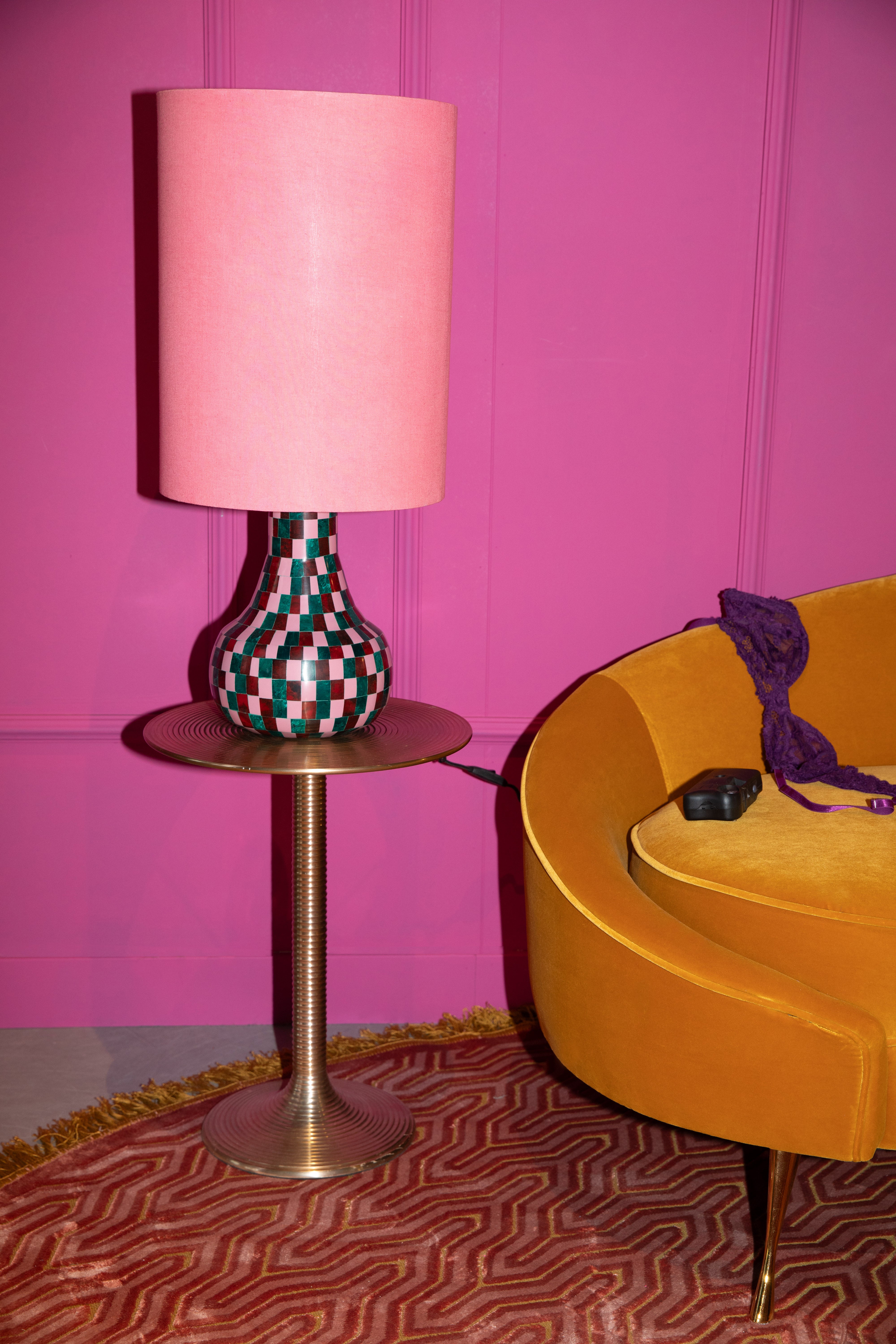 Bold Monkey Don't Be Afraid of Colour Blocks Pink Table Lamp